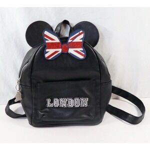 DISNEY BACKPACK MINNIE MOUSE BAG LONDON Bow British‎ Flag 11" Primark Bag